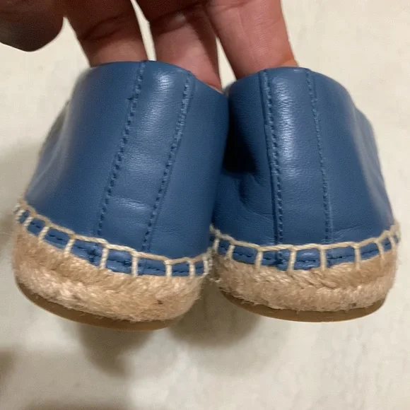 TORY BURCH Ines Logo Croc Embossed Leather Espadrille Flats